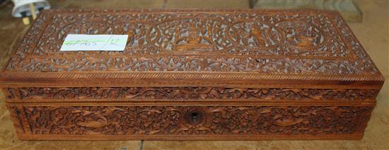 Indian carved sandalwood box